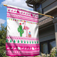 Pink Flamingo Christmas Garden Flag Xmas Holiday Patterns - Wonder Print Shop
