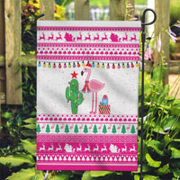 Pink Flamingo Christmas Garden Flag Xmas Holiday Patterns - Wonder Print Shop