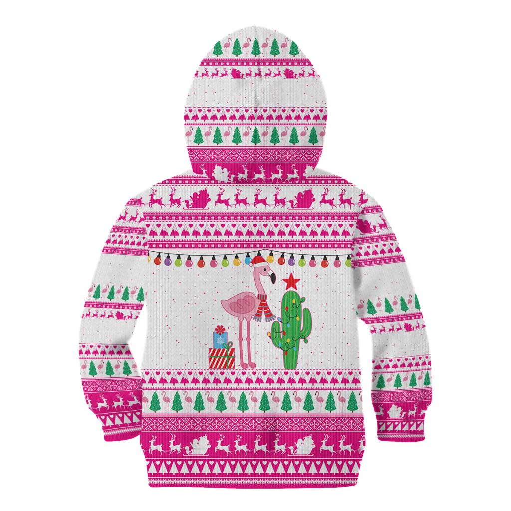 Pink Flamingo Christmas Kid Hoodie Xmas Holiday Patterns - Wonder Print Shop
