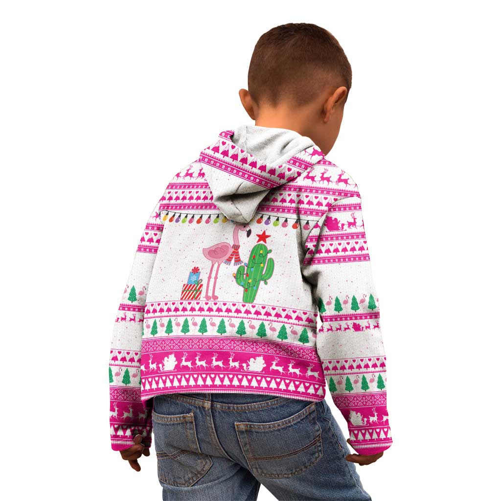 Pink Flamingo Christmas Kid Hoodie Xmas Holiday Patterns - Wonder Print Shop