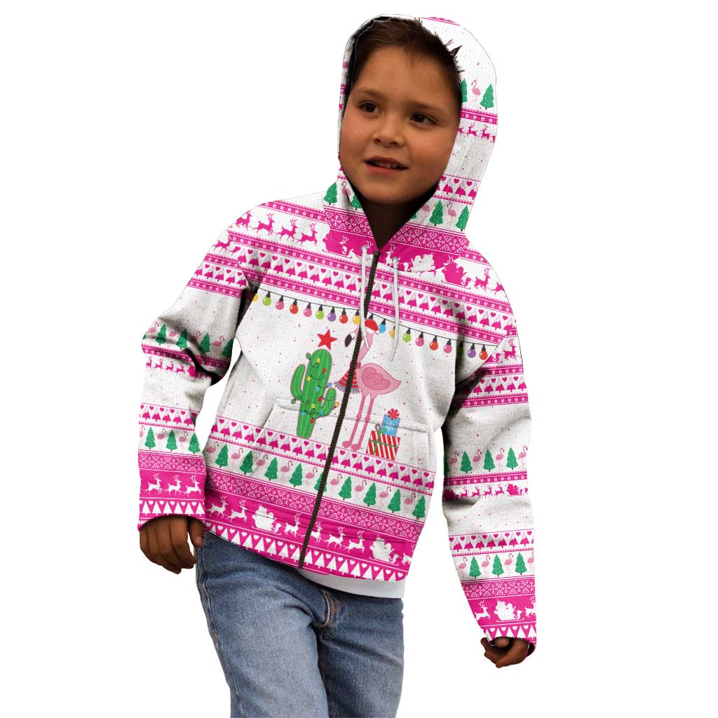 Pink Flamingo Christmas Kid Hoodie Xmas Holiday Patterns - Wonder Print Shop