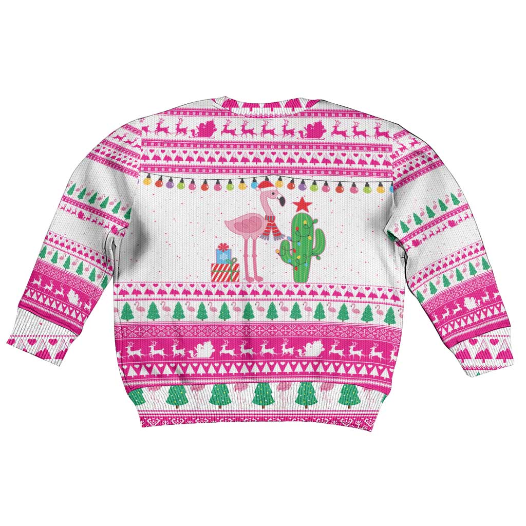 Pink Flamingo Christmas Kid Ugly Christmas Sweater Xmas Holiday Patterns - Wonder Print Shop