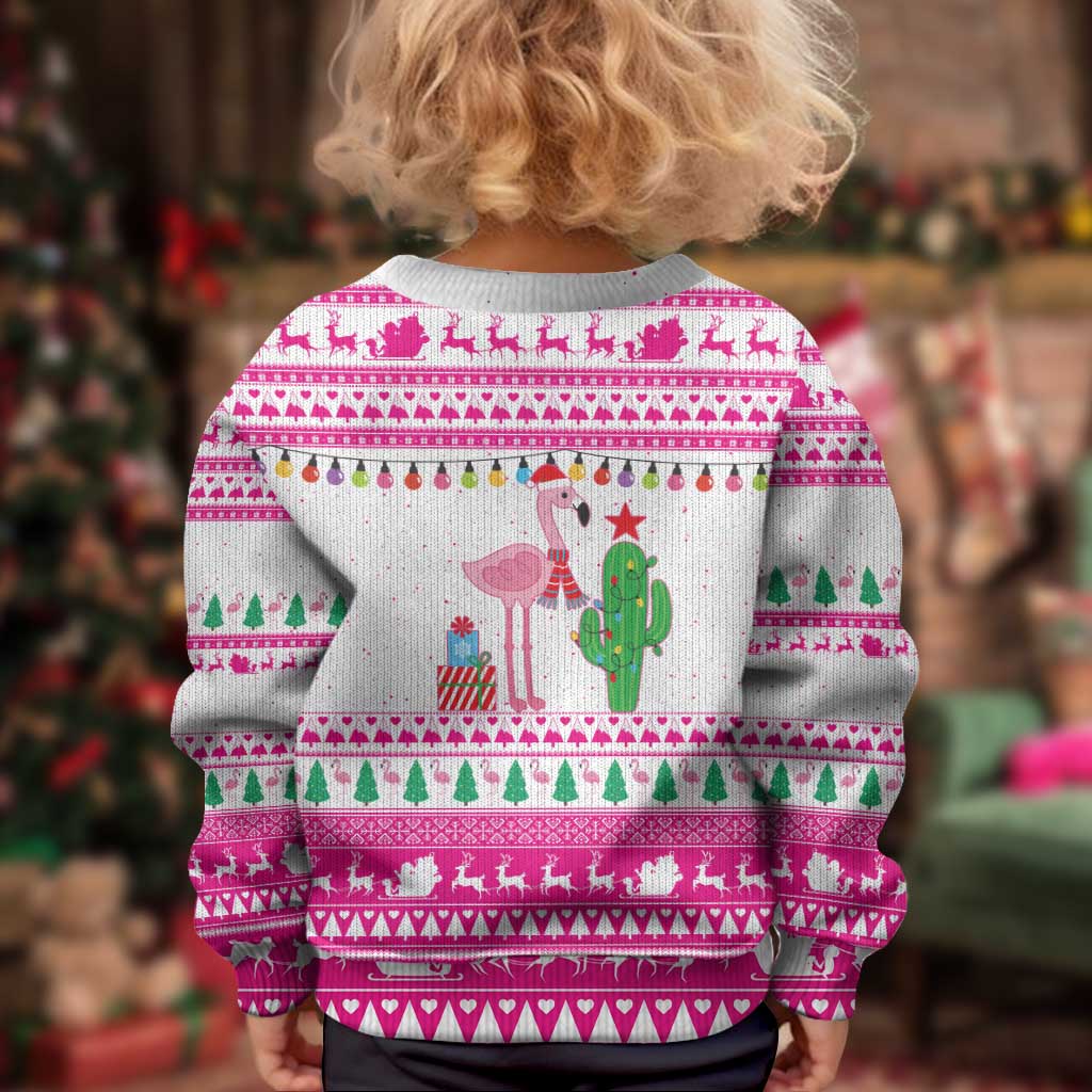 Pink Flamingo Christmas Kid Ugly Christmas Sweater Xmas Holiday Patterns - Wonder Print Shop