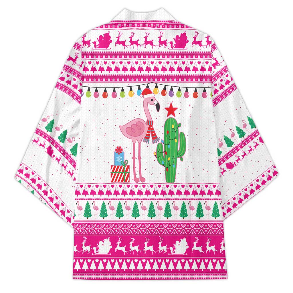 Pink Flamingo Christmas Kimono Xmas Holiday Patterns - Wonder Print Shop
