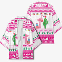 Pink Flamingo Christmas Kimono Xmas Holiday Patterns - Wonder Print Shop