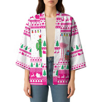 Pink Flamingo Christmas Kimono Xmas Holiday Patterns - Wonder Print Shop