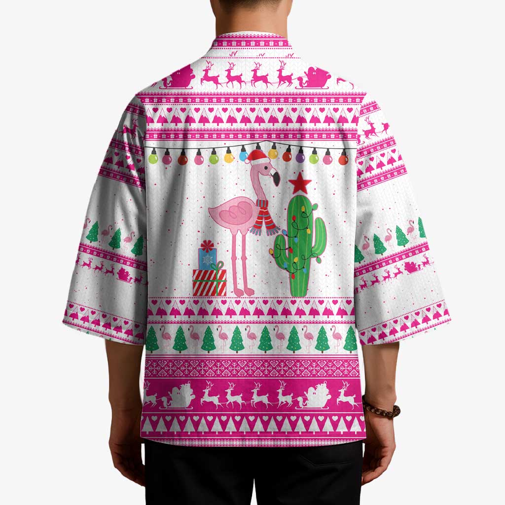 Pink Flamingo Christmas Kimono Xmas Holiday Patterns - Wonder Print Shop