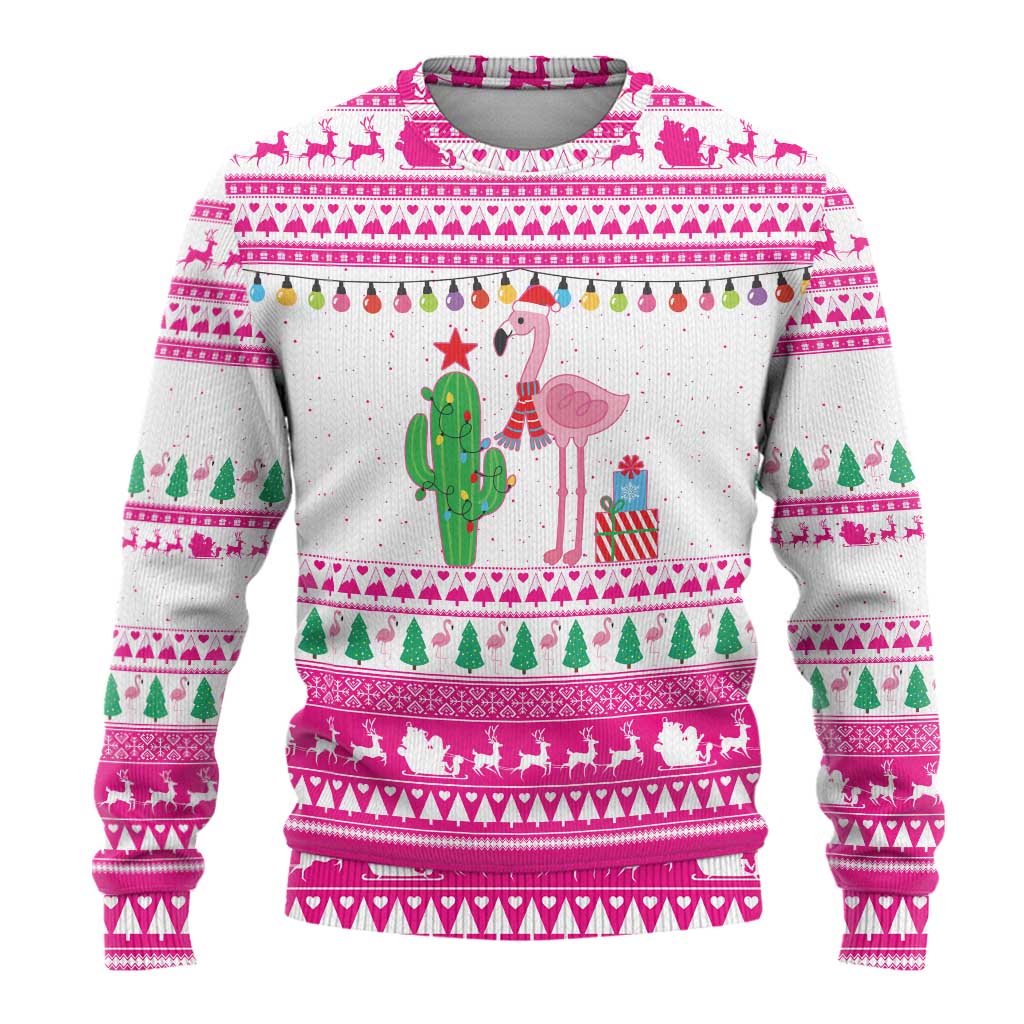 Pink Flamingo Christmas Ugly Christmas Sweater Xmas Holiday Patterns - Wonder Print Shop