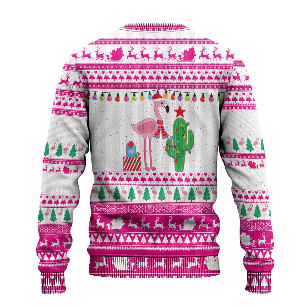 Pink Flamingo Christmas Ugly Christmas Sweater Xmas Holiday Patterns - Wonder Print Shop