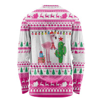 Pink Flamingo Christmas Long Sleeve Shirt Xmas Holiday Patterns - Wonder Print Shop