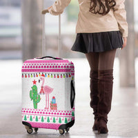 Pink Flamingo Christmas Luggage Cover Xmas Holiday Patterns - Wonder Print Shop