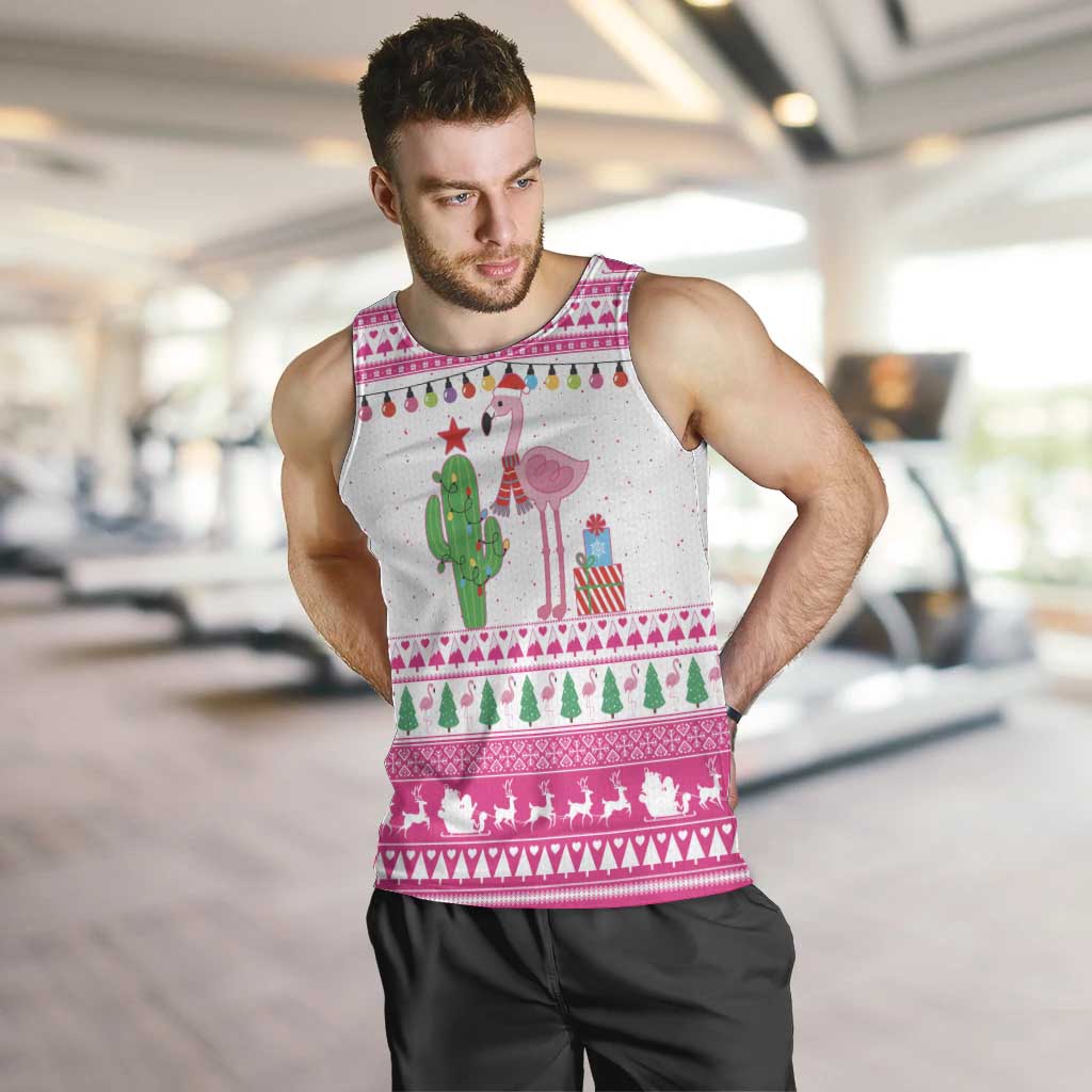 Pink Flamingo Christmas Men Tank Top Xmas Holiday Patterns - Wonder Print Shop