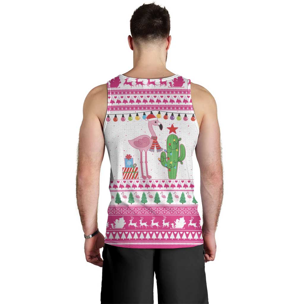 Pink Flamingo Christmas Men Tank Top Xmas Holiday Patterns - Wonder Print Shop