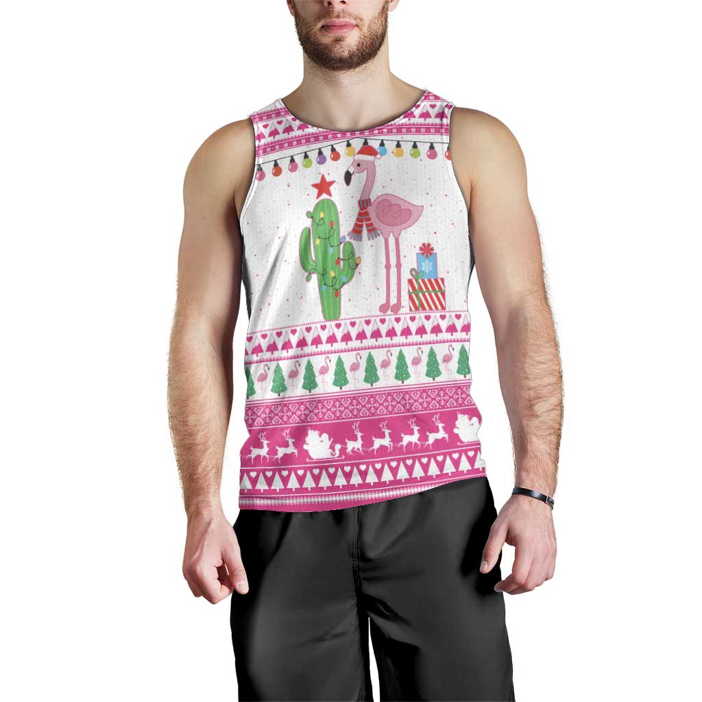 Pink Flamingo Christmas Men Tank Top Xmas Holiday Patterns - Wonder Print Shop