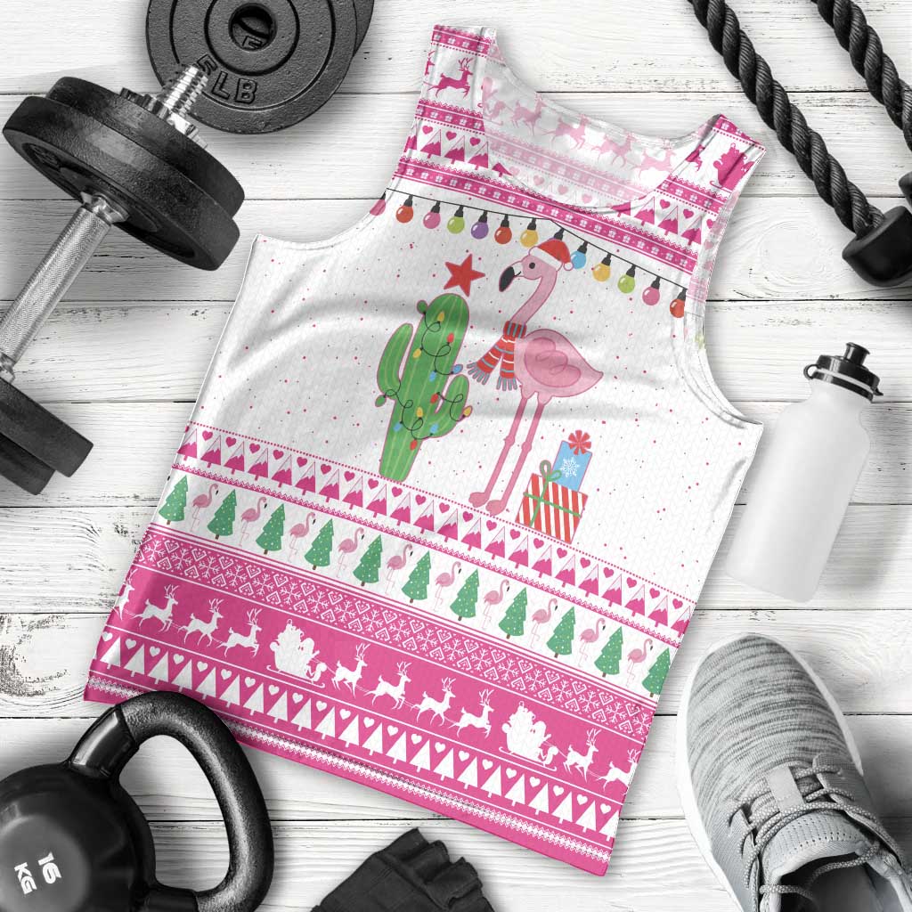 Pink Flamingo Christmas Men Tank Top Xmas Holiday Patterns - Wonder Print Shop