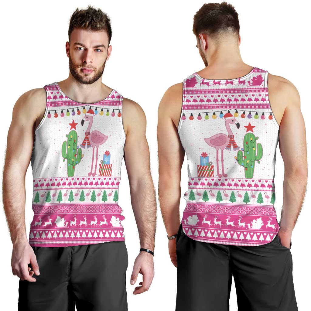 Pink Flamingo Christmas Men Tank Top Xmas Holiday Patterns - Wonder Print Shop