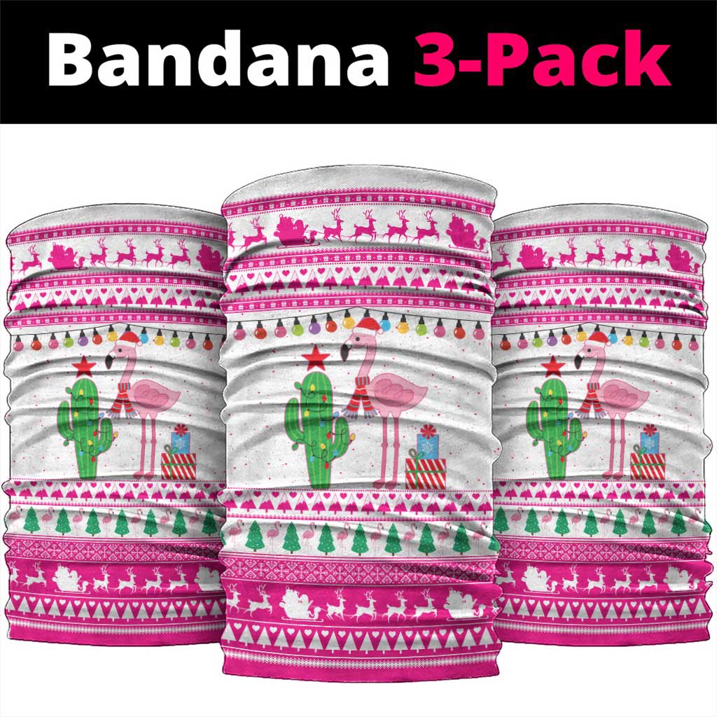 Pink Flamingo Christmas Neck Gaiter Xmas Holiday Patterns - Wonder Print Shop