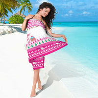 Pink Flamingo Christmas Sarong Xmas Holiday Patterns - Wonder Print Shop