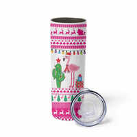 Pink Flamingo Christmas Skinny Tumbler Xmas Holiday Patterns - Wonder Print Shop
