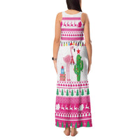 Pink Flamingo Christmas Tank Maxi Dress Xmas Holiday Patterns - Wonder Print Shop