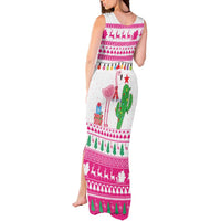 Pink Flamingo Christmas Tank Maxi Dress Xmas Holiday Patterns - Wonder Print Shop