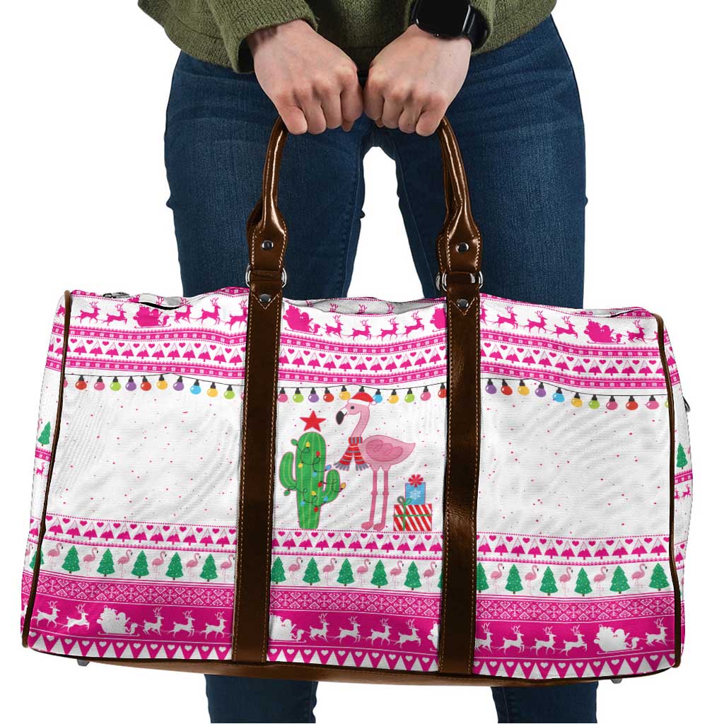 Pink Flamingo Christmas Travel Bag Xmas Holiday Patterns - Wonder Print Shop