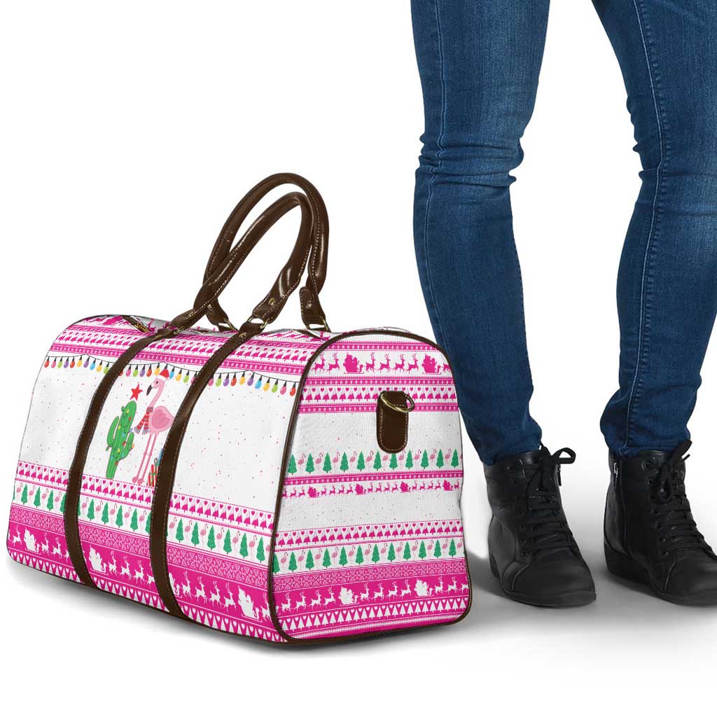 Pink Flamingo Christmas Travel Bag Xmas Holiday Patterns - Wonder Print Shop