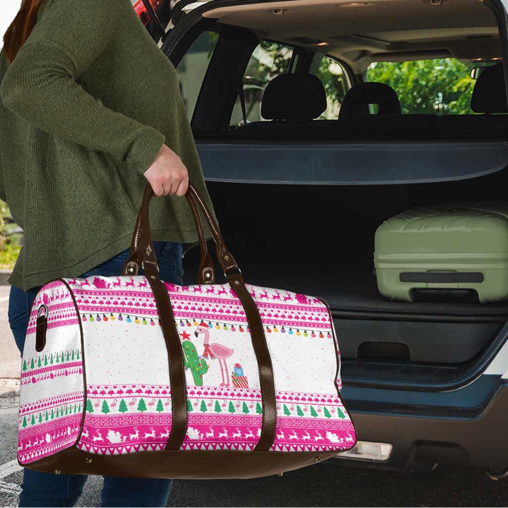 Pink Flamingo Christmas Travel Bag Xmas Holiday Patterns - Wonder Print Shop