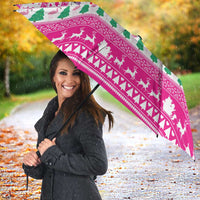Pink Flamingo Christmas Umbrella Xmas Holiday Patterns - Wonder Print Shop