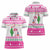 Pink Flamingo Christmas Women Polo Shirt Xmas Holiday Patterns - Wonder Print Shop