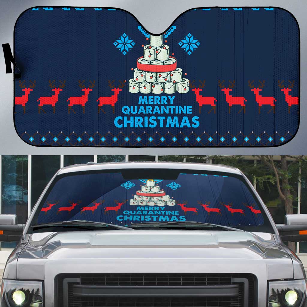 Merry Quarantine Christmas Auto Sun Shade Xmas Holiday Patterns - Wonder Print Shop