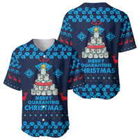Merry Quarantine Christmas Baseball Jersey Xmas Holiday Patterns - Wonder Print Shop