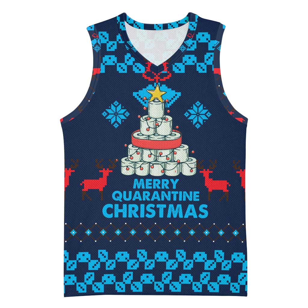 Merry Quarantine Christmas Basketball Jersey Xmas Holiday Patterns - Wonder Print Shop
