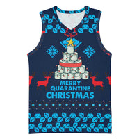 Merry Quarantine Christmas Basketball Jersey Xmas Holiday Patterns - Wonder Print Shop