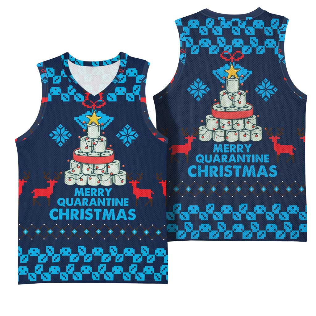Merry Quarantine Christmas Basketball Jersey Xmas Holiday Patterns - Wonder Print Shop
