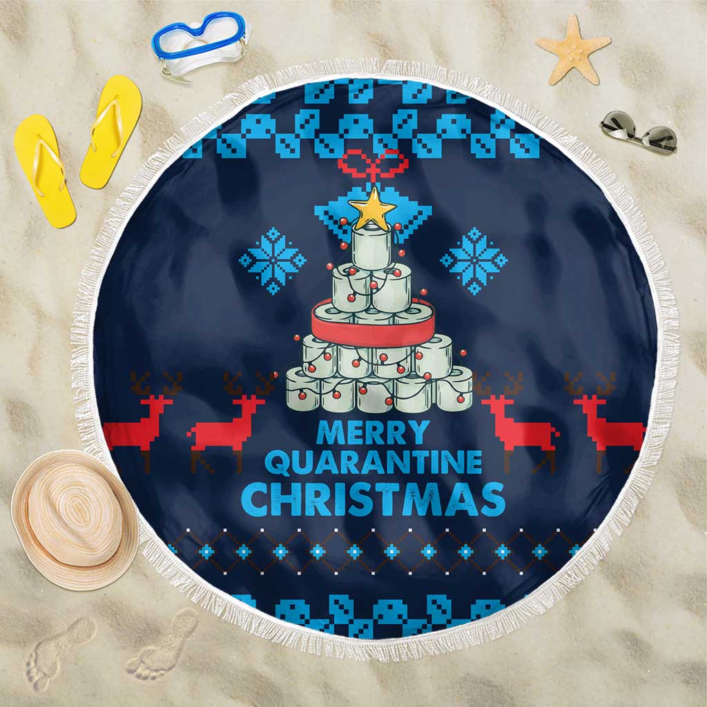 Merry Quarantine Christmas Beach Blanket Xmas Holiday Patterns - Wonder Print Shop