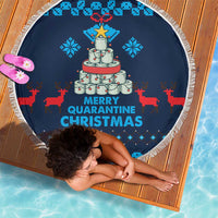 Merry Quarantine Christmas Beach Blanket Xmas Holiday Patterns - Wonder Print Shop