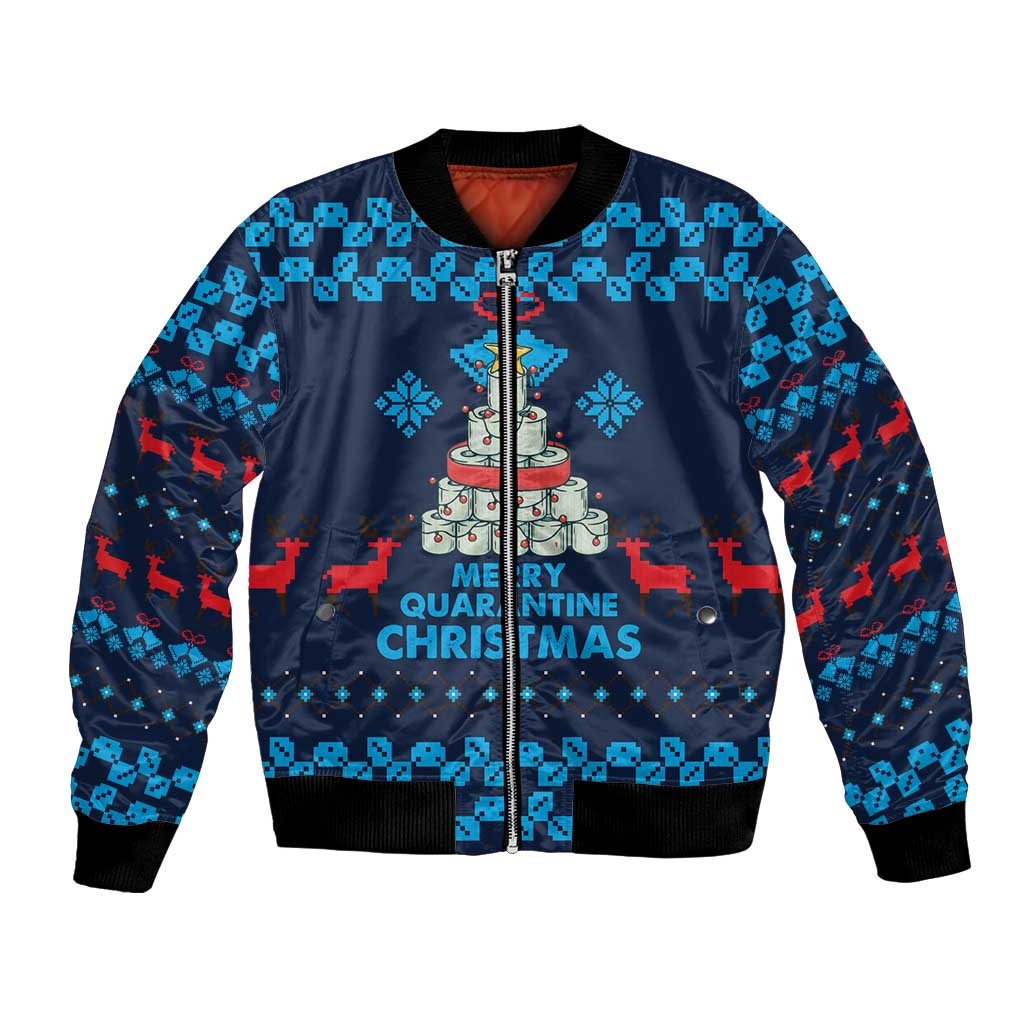 Merry Quarantine Christmas Bomber Jacket Xmas Holiday Patterns - Wonder Print Shop