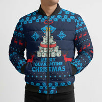 Merry Quarantine Christmas Bomber Puffer Jacket Xmas Holiday Patterns - Wonder Print Shop