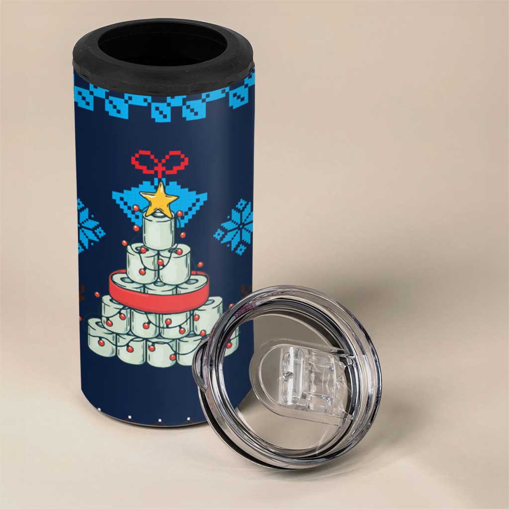 Merry Quarantine Christmas 4 in 1 Can Cooler Tumbler Xmas Holiday Patterns - Wonder Print Shop