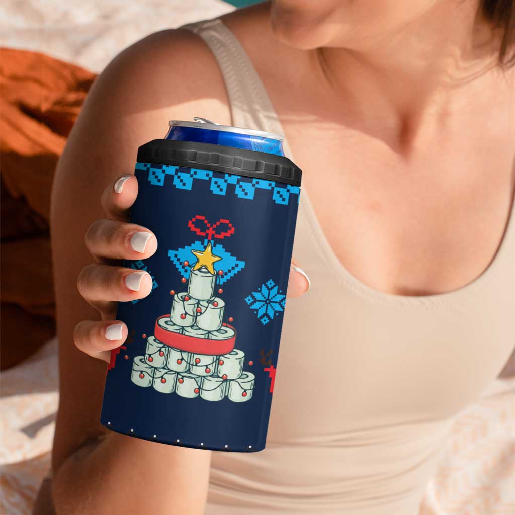 Merry Quarantine Christmas 4 in 1 Can Cooler Tumbler Xmas Holiday Patterns - Wonder Print Shop