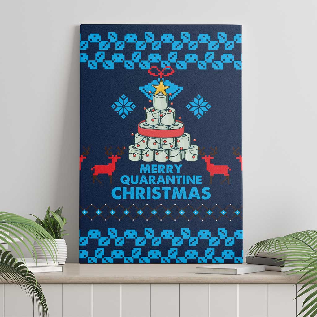Merry Quarantine Christmas Canvas Wall Art Xmas Holiday Patterns - Wonder Print Shop