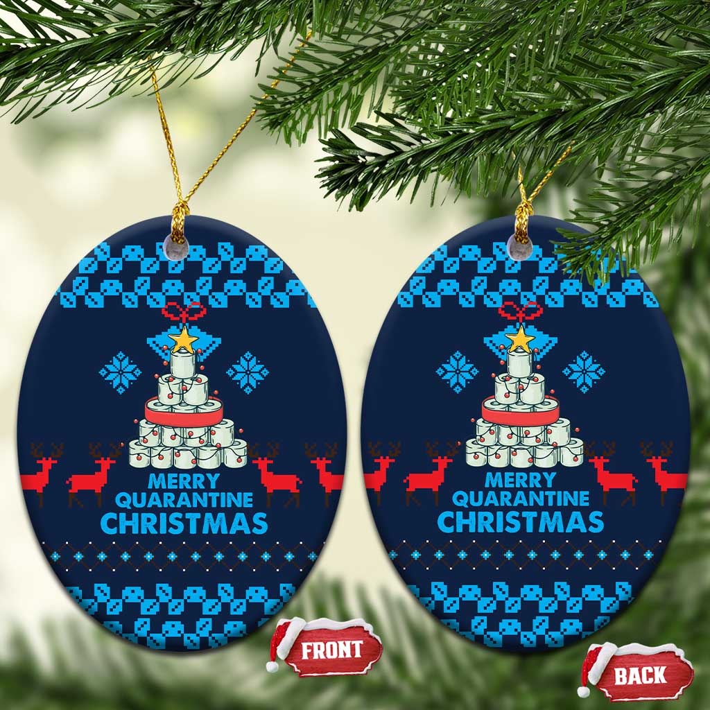 Merry Quarantine Christmas Ceramic Ornament Xmas Holiday Patterns - Wonder Print Shop