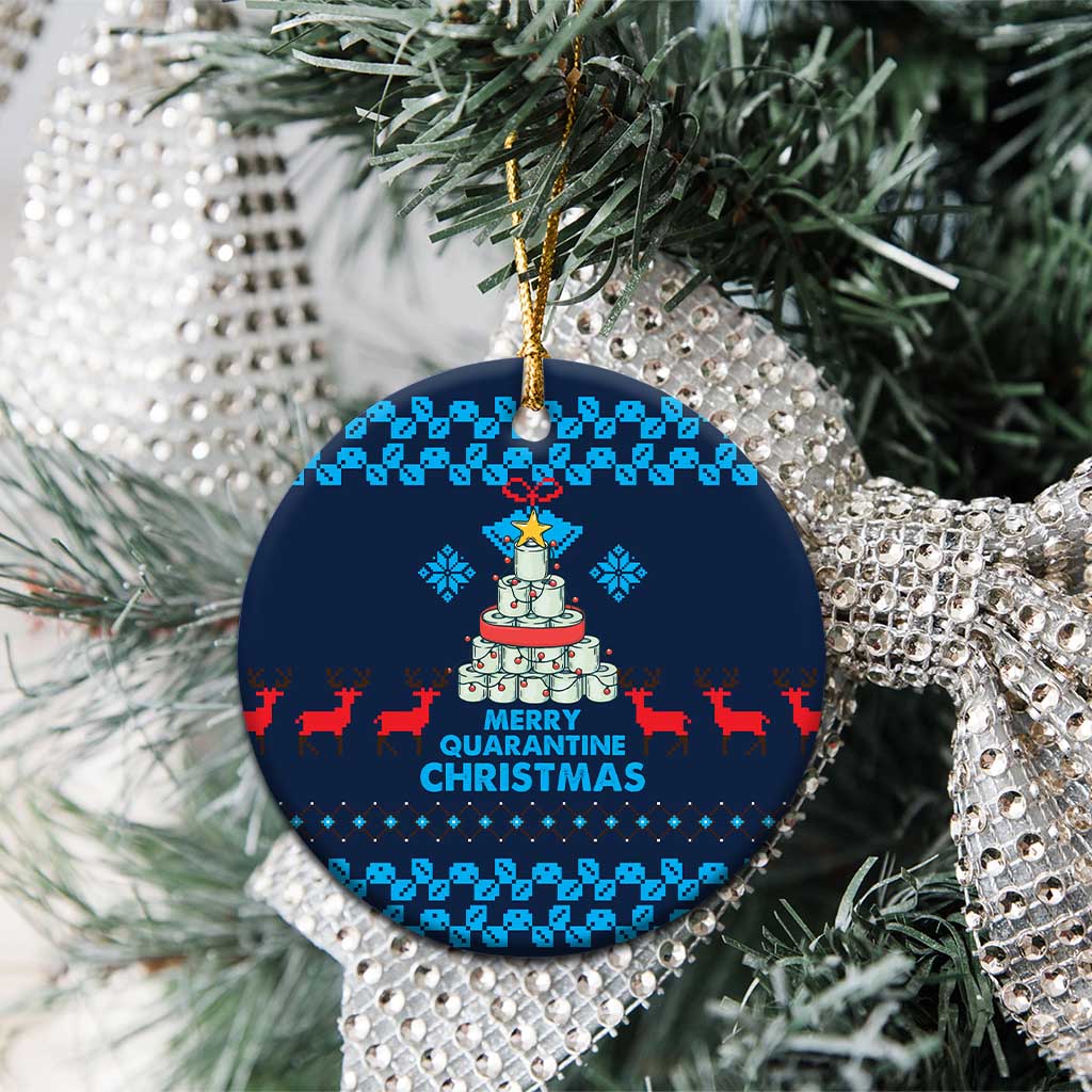Merry Quarantine Christmas Ceramic Ornament Xmas Holiday Patterns - Wonder Print Shop