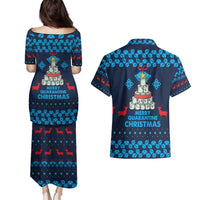 Merry Quarantine Christmas Couples Matching Puletasi and Hawaiian Shirt Xmas Holiday Patterns - Wonder Print Shop