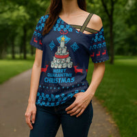 Merry Quarantine Christmas Cross Shoulder Shirt Xmas Holiday Patterns - Wonder Print Shop