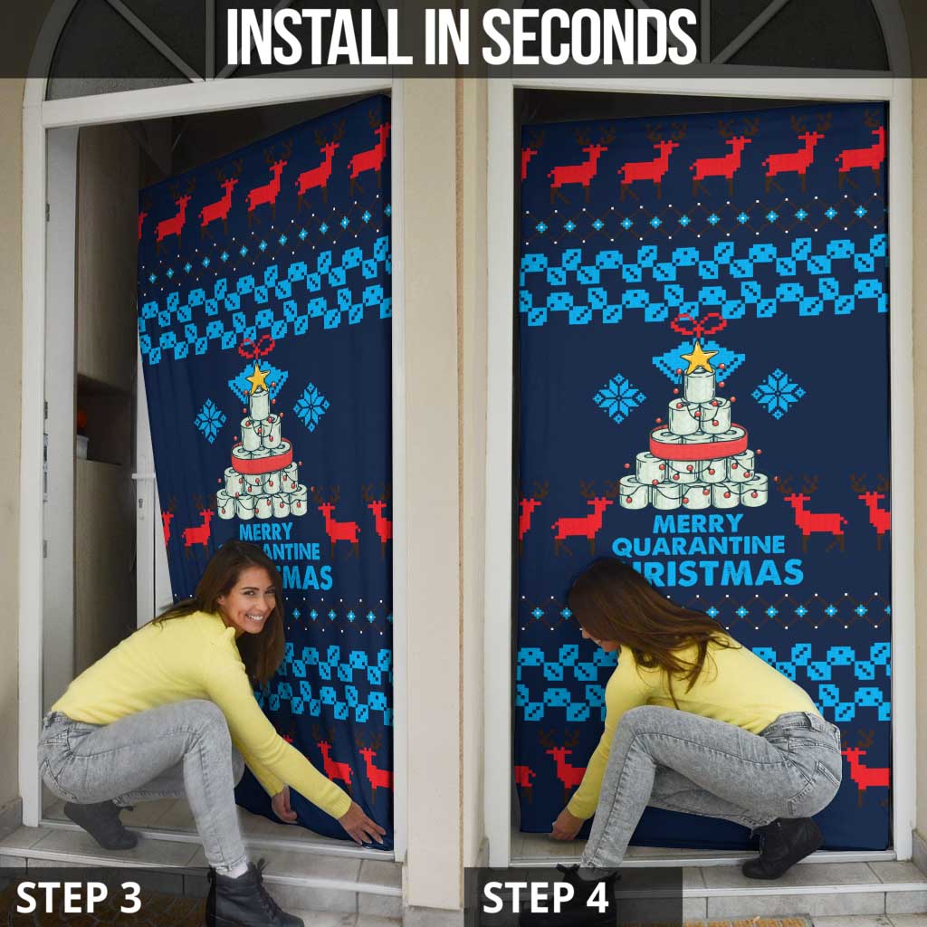 Merry Quarantine Christmas Door Cover Xmas Holiday Patterns - Wonder Print Shop