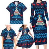 Merry Quarantine Christmas Family Matching Long Sleeve Bodycon Dress and Hawaiian Shirt Xmas Holiday Patterns - Wonder Print Shop