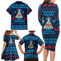Merry Quarantine Christmas Family Matching Long Sleeve Bodycon Dress and Hawaiian Shirt Xmas Holiday Patterns - Wonder Print Shop