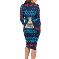 Merry Quarantine Christmas Family Matching Long Sleeve Bodycon Dress and Hawaiian Shirt Xmas Holiday Patterns - Wonder Print Shop